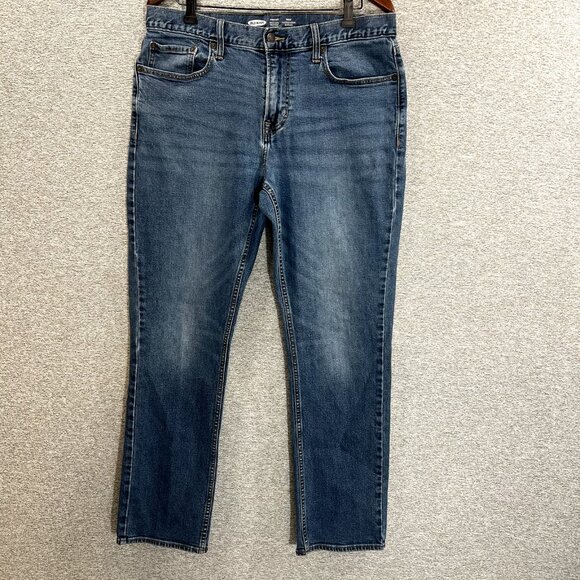 Old Navy Jeans Mens Size 34x31* Blue Denim Straight Medium Wash Casual - Picture 12 of 13